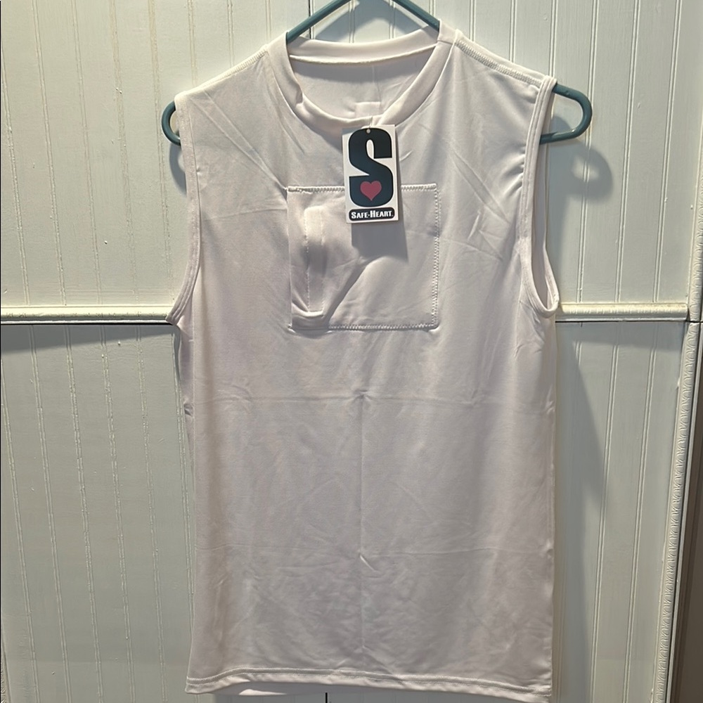 White Muscle Tee Sleeveless Tank Top